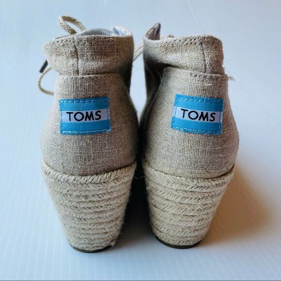 Toms desert wedge booties espadrille wedge lace-up bootie sz 8 - Picture 3 of 11